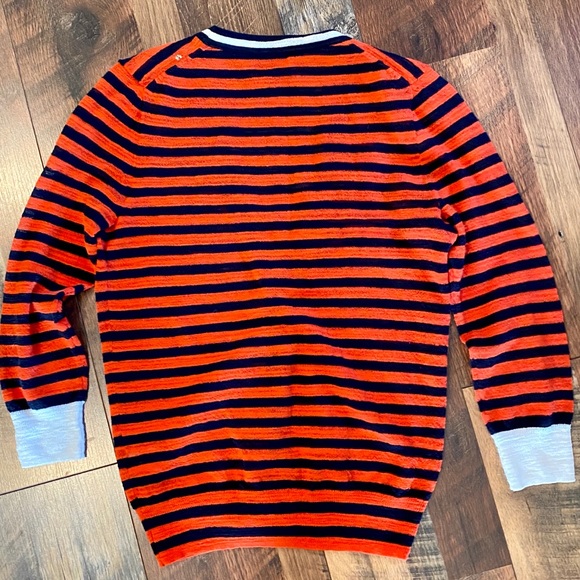 J. Crew Sweaters J Crew Orange And Navy Striped Cardigan Sweater